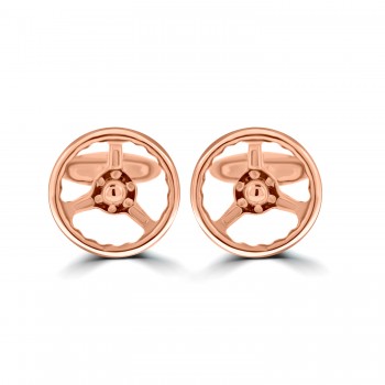 Sterling silver Rose Tone Steering Wheel Cufflinks