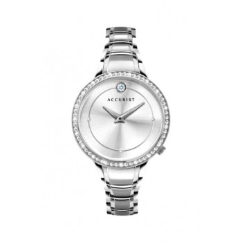 Accurist Ladies Stainless Steel Floating Crystal Watch