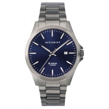 Accurist Gents Blue Titanium Bracelet watch