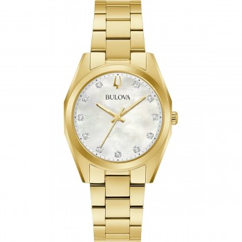 Bulova Classic Surveyor Diamond Gold plate Ladies Watch