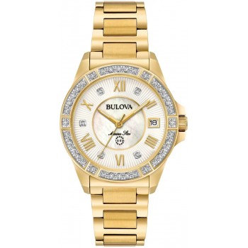 Bulova Marine Star Diamond Gold Bracelet Watch