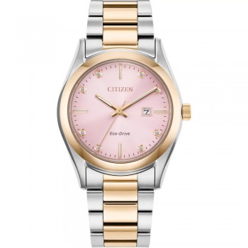 Citizen Eco-Drive Two-Tone Rose Diamond Ladies bracelet watch