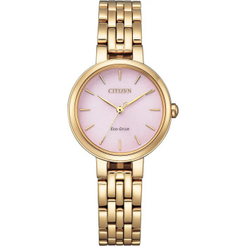 Citizen Eco-Drive Ladies Gold Tone Pink Bracelet Watch