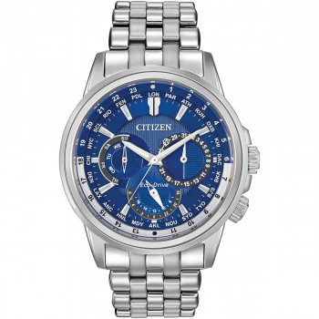 Citizen Eco-Drive Blue Calendrier Mens Bracelet Watch