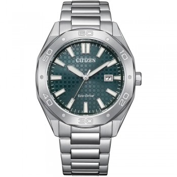 Citizen Eco-Drive Textured Green Gents Bracelet watch
