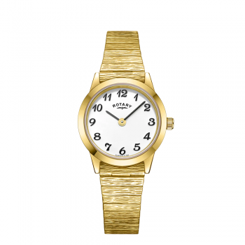 Rotary Gold Plated Expandable Ladies Bracelet Watch