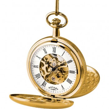 Rotary Gold Plate Mechanical Pocket Watch