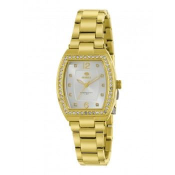 Marea Ladies Gold Tone Cushion Crystal Bracelet Watch