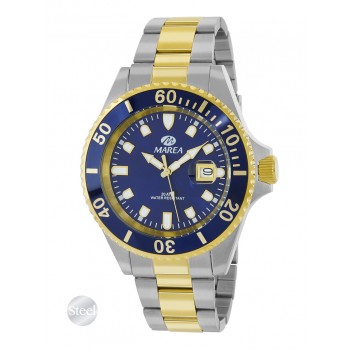 Marea Mens Navy Blue Two Tone Bracelet Watch